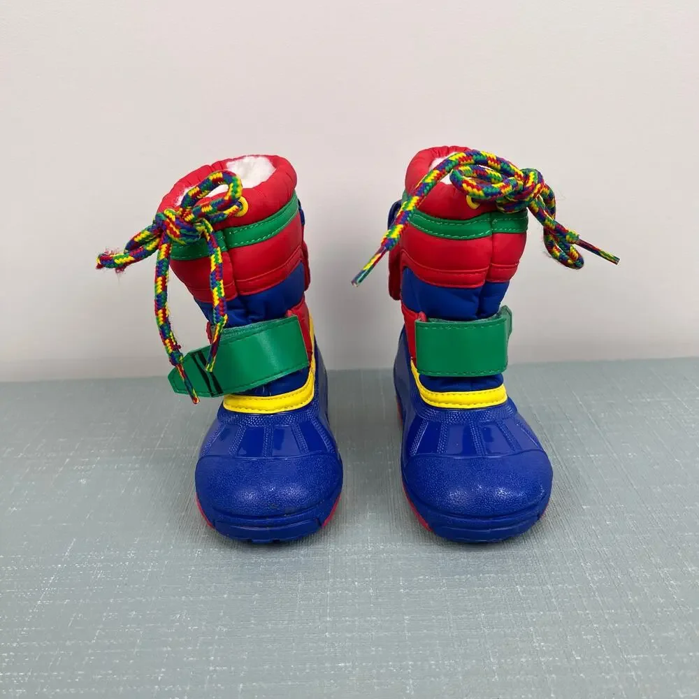 Vintage Crayola Color Block Winter Snow Boots Toddler 5